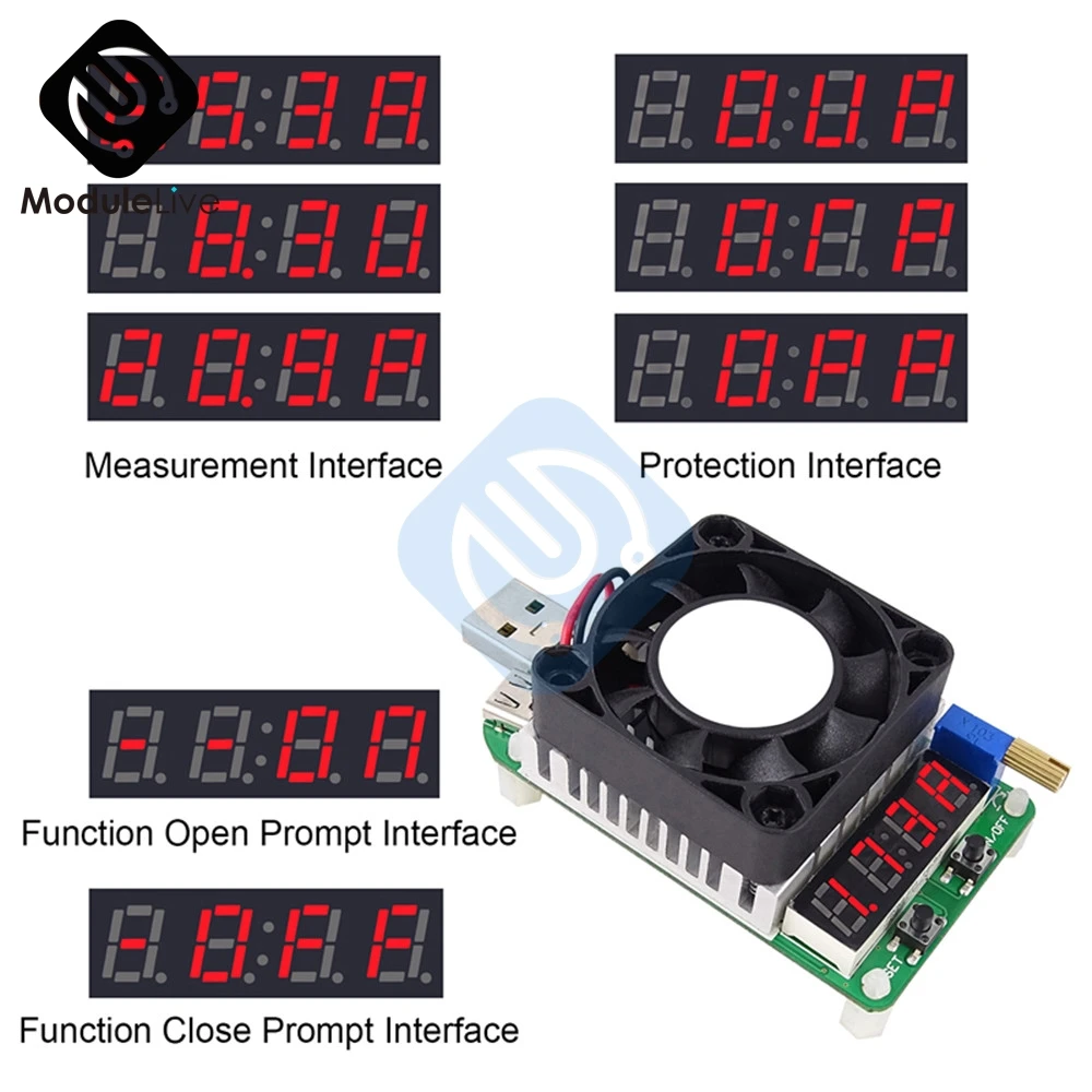 Электронный нагрузочный резистор 25 Вт 4-25 В постоянного тока USB светодиодный
