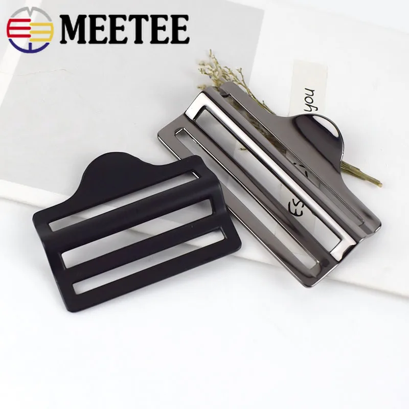 Meetee 2/4pcs 40/50mm Four-speed Buckle Metal Adjustment Hooks for Backpack Luggage Hardware Leather Accessories BF512 | Дом и сад