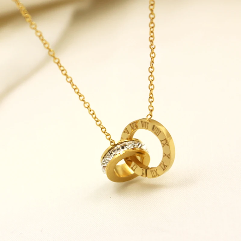 Роскошный известный бренд ювелирные изделия из золота нержавеющей стали римское