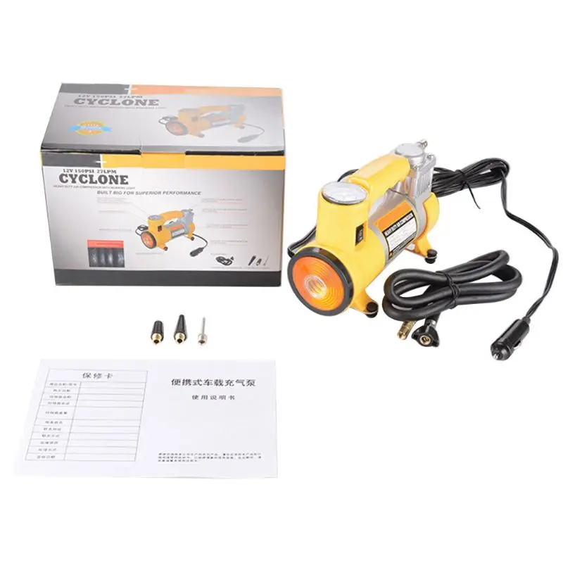 

Heavy Duty Double Cylinders Direct Drive Metal Pump LED 12V Tire Inflator Filler T3LF
