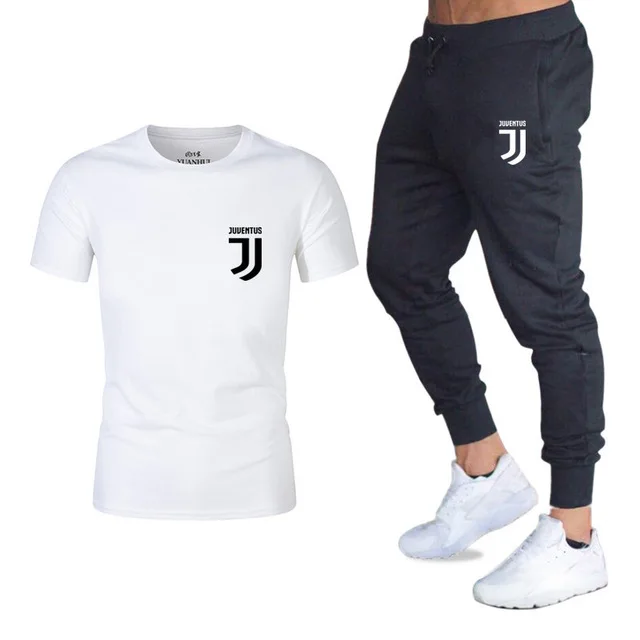 

2021 hot brand men's T-shirt and pants two-piece suit, men's sports pants, sports T-shirt, fashion print, hip-hop suit