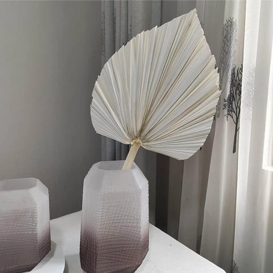 

5pcs Heart-Shape Natural/White Palm Leaves Dried Flower For Wedding Party Home Hotel Decoration DIY Bouquet Project Accessory