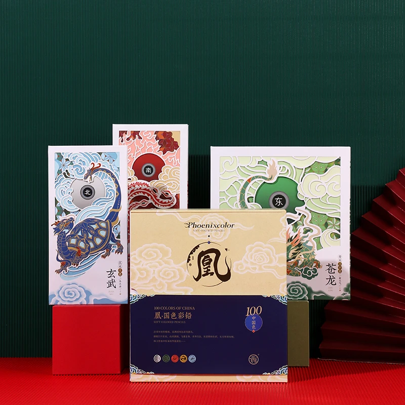 Andstal 50/100Colors Chinese Style Oil Color Pencils Professional Drawing Pencil Gift Box Phoenixcolor Colored For Artist | Канцтовары