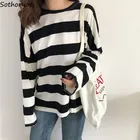 Повседневные полосатые футболки с длинным рукавом, Женские базовые повседневные весенние модные футболки, уличная одежда, шикарные универсальные мягкие парные футболки для женщин и подростков