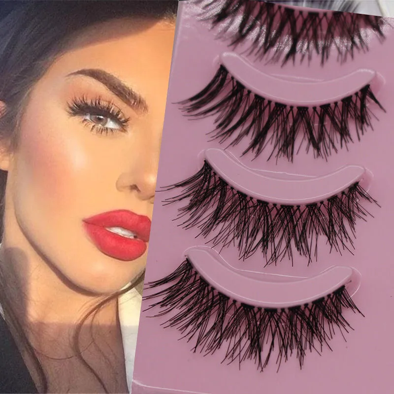 

5 Pairs Natural Long Thick False Eyelashes Handmade Crisscross Fake Eyelashes Soft Eye Lashes Extension Beauty Makeup Tools