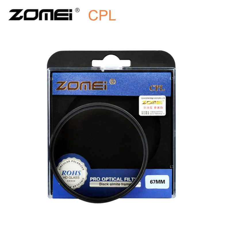 ZOMEI CPL круговой поляризационный фильтр 49 52 55 58 62 67 72 77 82 мм для объектива камеры Nikon