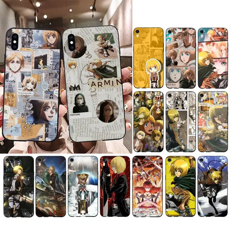 

FHNBLJ Armin Arlert Attack on Titan Phone Case for iPhone 11 12 pro XS MAX 8 7 6 6S Plus X 5S SE 2020 XR cover