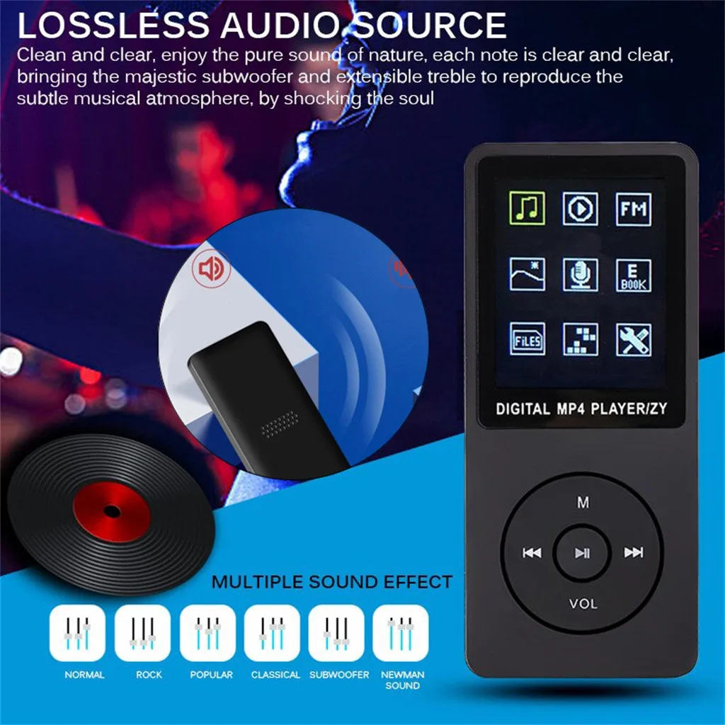 Рождественский MP3 музыкальный плеер портативный ультра-тонкий ЖК-экран fm-радио