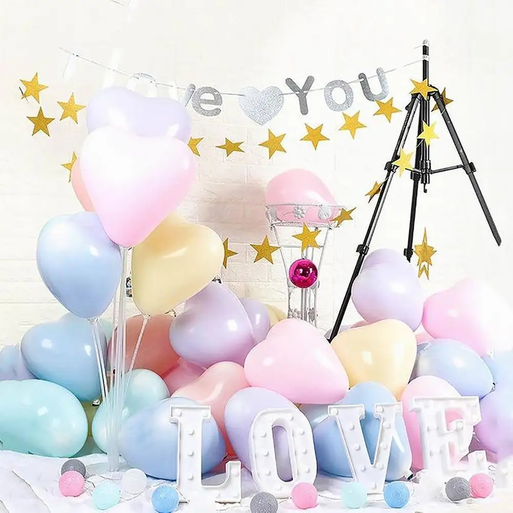 

100pcs 10inch Heart Ballons Macaron Heart Latex Balloons Candy Color Balloon For Wedding Happy Birthday Party Christmas