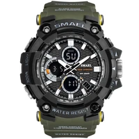 smael digital wristwatch for men dual display luxury led waterproof 50m military sport watches mens male 1802 relogio masculino