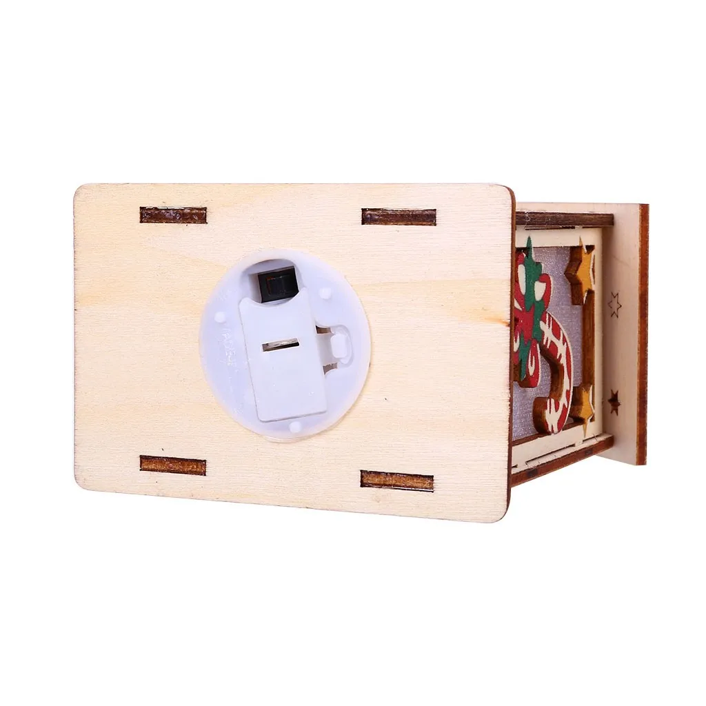 DIY небольшой деревянный светодиодный домик Миниатюрный освещенный салон для