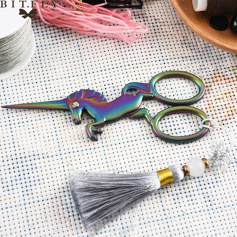 Единорог Нержавеющая сталь Винтаж ножницы швейная ткань резак вышивка