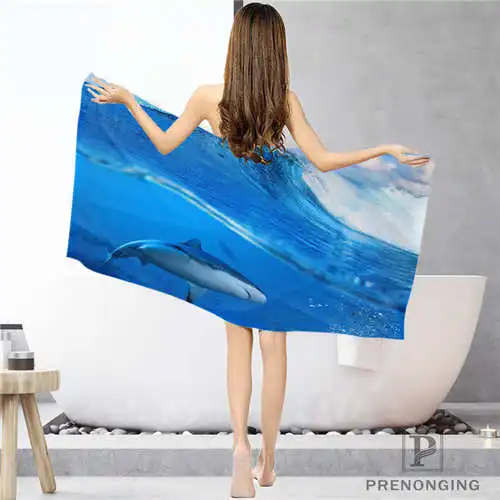 Пользовательский Дельфин (2) тряпка для ванной комнаты полотенце s лица/банное