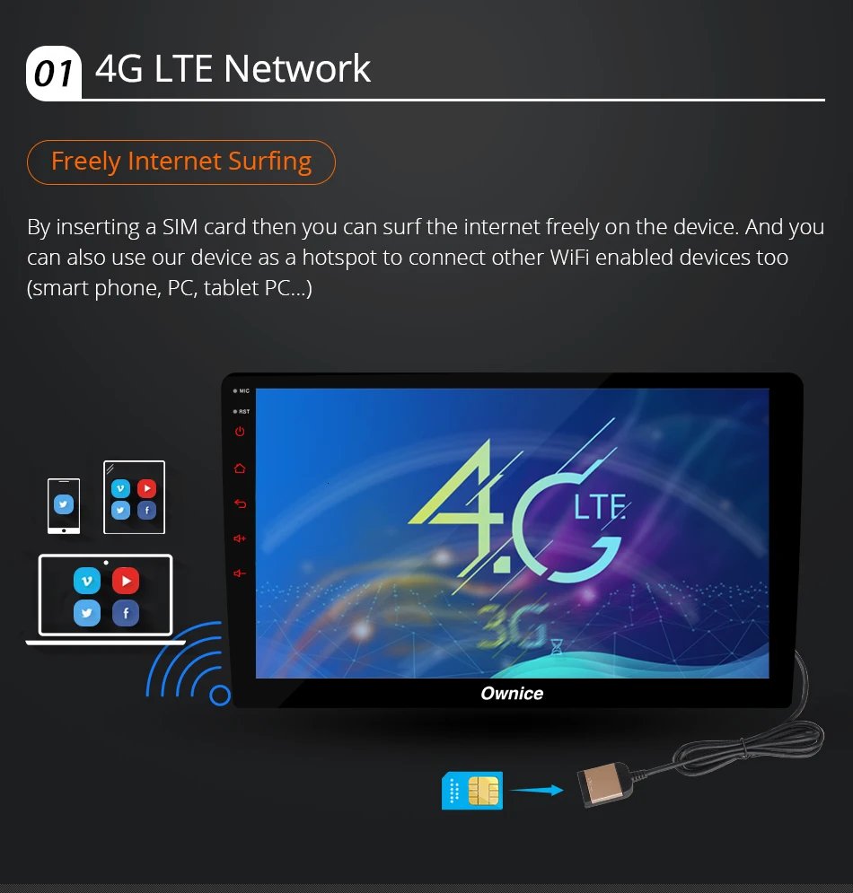 Ownice K6 Octa core 2 Universal Head uint Android 8.1 Car Radio Stereo GPS Navi Multimedia Player DSP Support 4G LTE AHD Camera