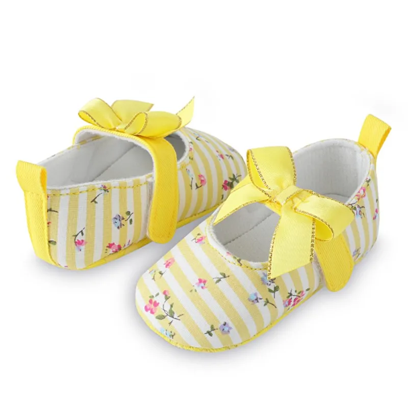 2018 Spring Summer Baby Girl Toddler Shoes Bow Princess Stripe Casual Cotton The First Walker |