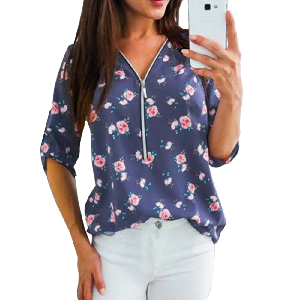 Type B blue PUIMENTIUA 5XL новая летняя женская Повседневная шифоновая блузка черные однотонные Топы Рубашки Блузы с коротким рукавом Брендовые женские большие размеры - Цвет: Type B blue