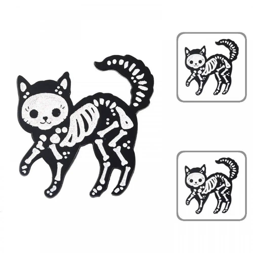 

Creative Unisex Cat Skeleton Enamel Brooch Pin Badge Jeans Jacket Collar Decor