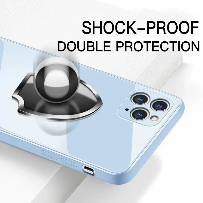For iPhone 11 12 Pro Max Mini XR XS X 8 7 6 6S Plus SE 2 2020 Case Liquid Square Tempered Glass Shockproof Soft Frame Back Cover | Мобильные