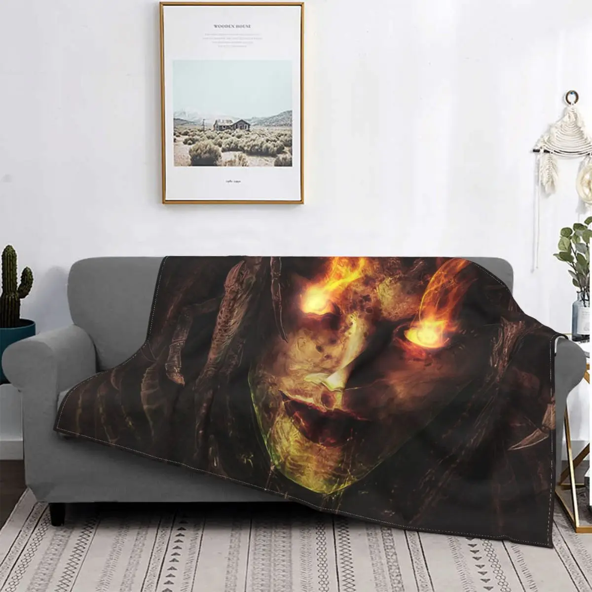

Starcraft Terran Real Time Strategy Game Blanket Flannel Decoration Eyes With Fire Portable Home Bedspread