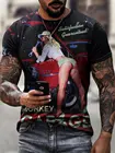 Американская графическая футболка для мужчин, Винтажная футболка с красивым принтом, Ретро стиль, Повседневная Уличная одежда, быстросохнущие женские топы