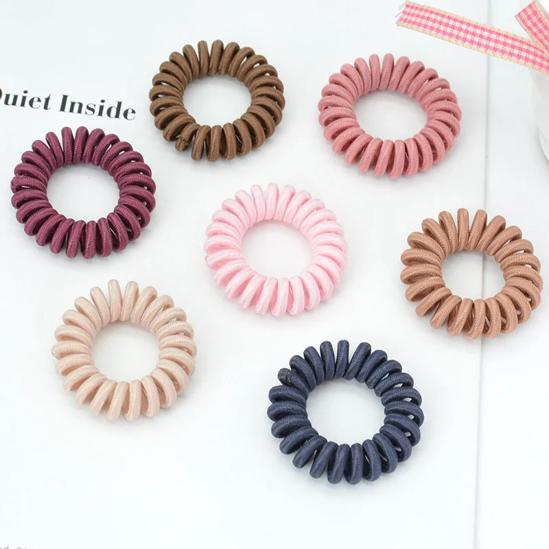 4 шт. эластичные резинки для волос в виде телефонной катушки женские спиральные
