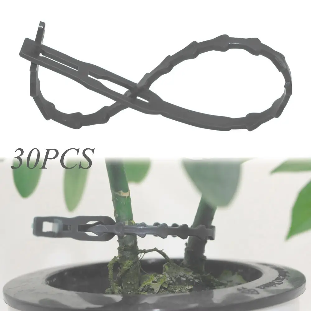 30 шт./лот регулируемые пластиковые кабельные стяжки для растений Многоразовые