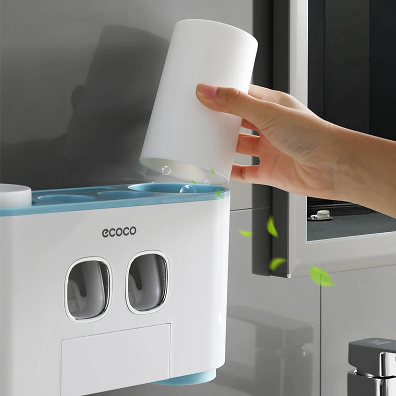 Автоматический Дозатор зубной пасты Зубная щётка держатель с креплением 4 чашки