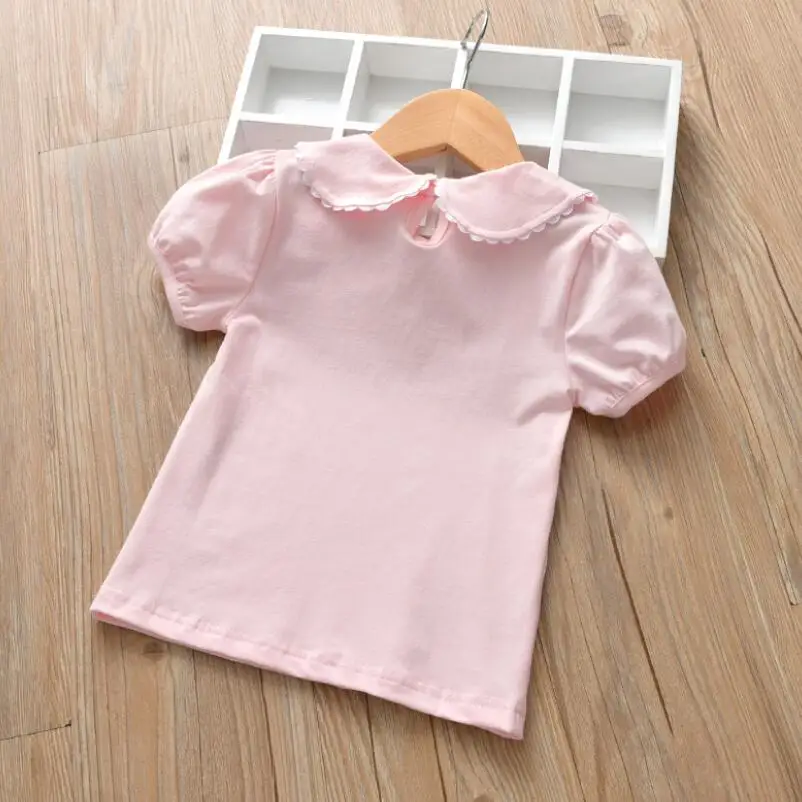 Летние школьные футболки для девочек хлопковая футболка с коротким рукавом