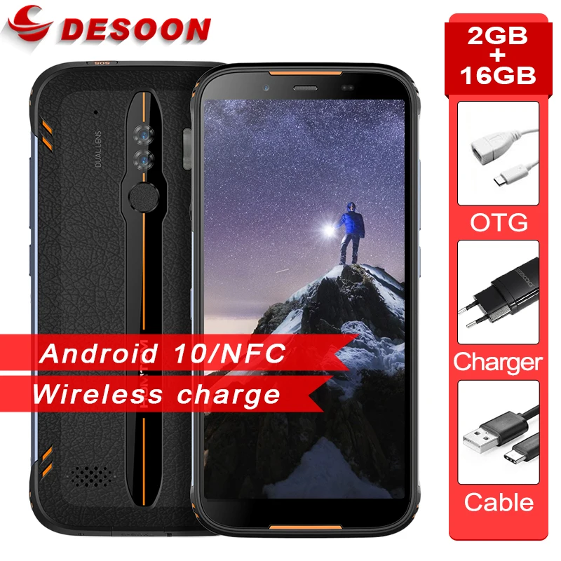HOMTOM HT80 IP68 Водонепроницаемый Смартфон Android 10 5 дюймов 18:9 MT6737 4 ядра NFC Беспроводной