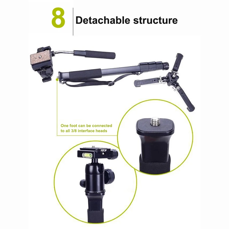 

Monopod Kit Camera Telescopic Video Monopods Aluminum Alloy Stand for DSLR Video Cameras Camcorders SGA998