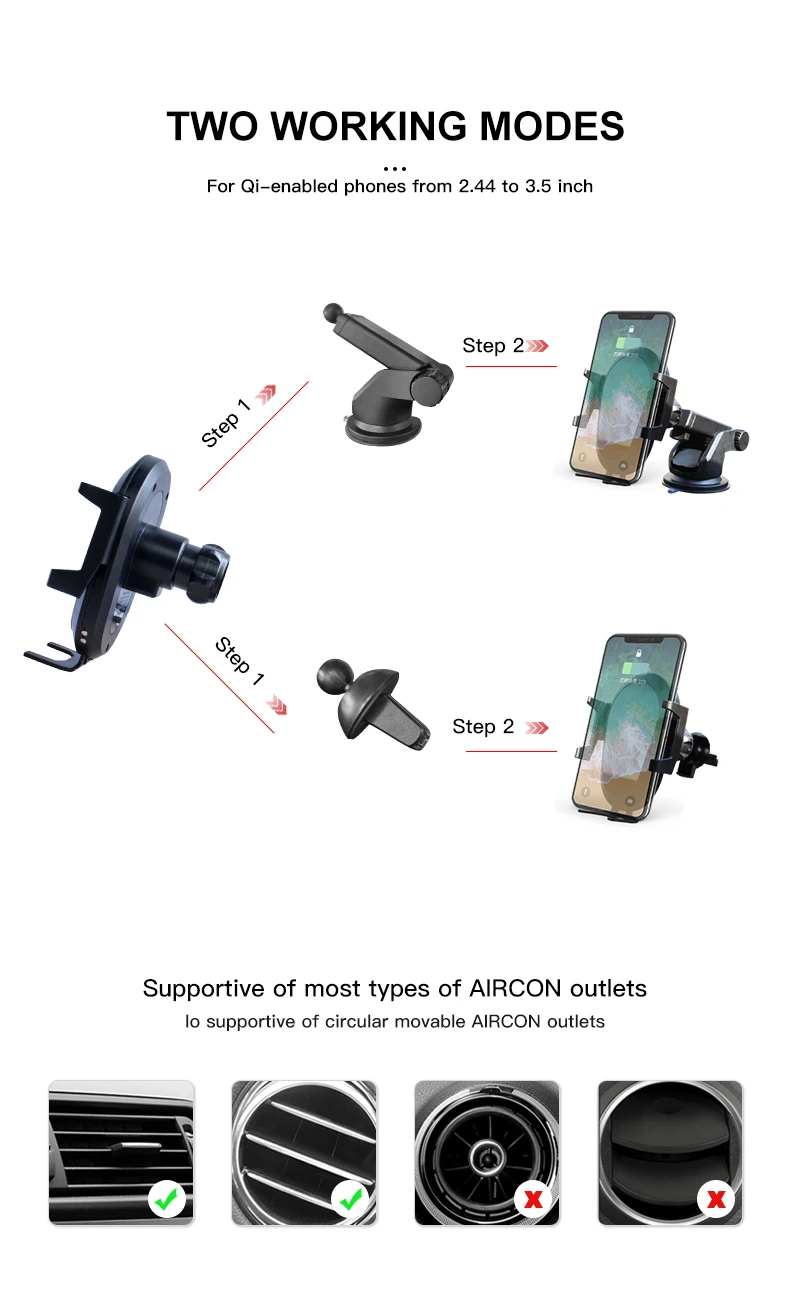 IONCT 10 Вт Быстрое беспроводное автомобильное зарядное устройство для IPhone 11 XS XR X 8 Qi зарядная подставка гравитационный Автомобильный держатель для телефона для samsung S10 S9