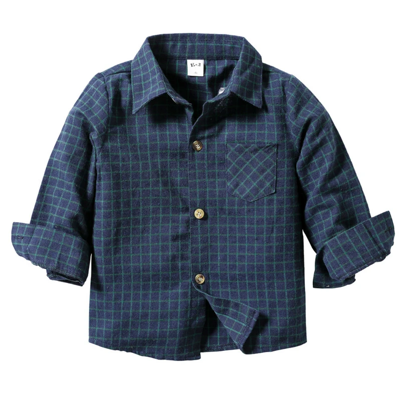 Детский костюм для мальчиков рубашка в клетку + джинсы |