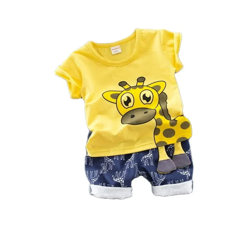 Summer Boys Clothing Sets New Toddler Fashion Cartoon Cotton T-shirt+shorts 2pcs Tracksuits For Baby Newborn Jogging Suits |