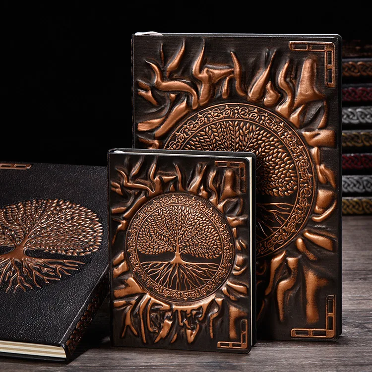 Блокнот Anaglyph с позолотой Древо жизни ретро-планер бронзовый книжные школьные