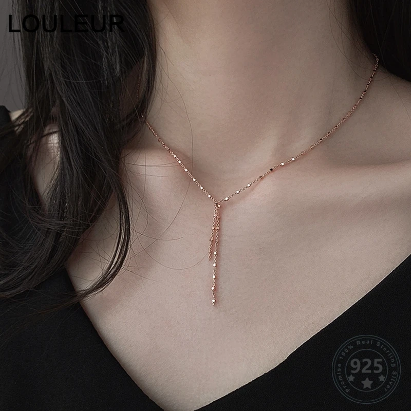 Louleur небольшой площади ожерелье с кисточками в 925 стерлингового серебра