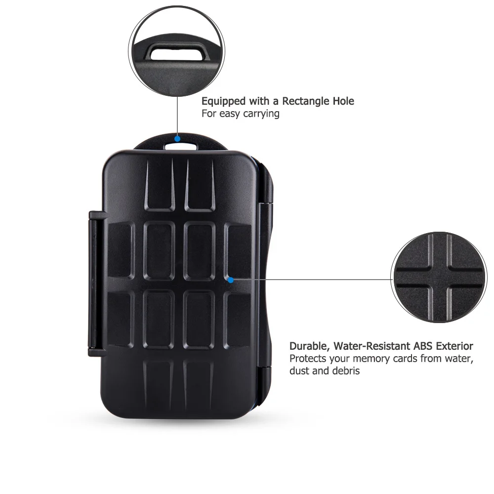 JJC 8 слотов водонепроницаемый чехол для карты памяти бумажник держатель 1 CF 2 SD SDXC