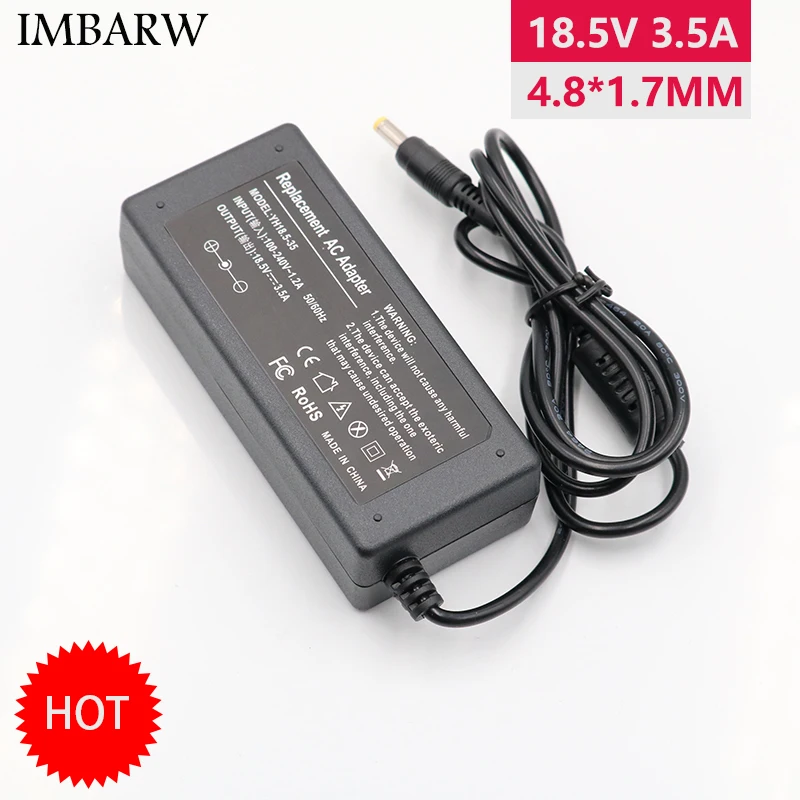 

AC Laptop Charger Power Adapter Replacement 18.5V 3.5A 4.8*1.7mm 65W For HP Compaq 6720s 500 510 520 530 540 550 620 625 G3000