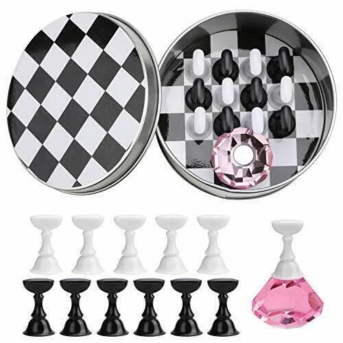 

Set False Nail Tips Holder Practice Training Display Stand, Chess Board