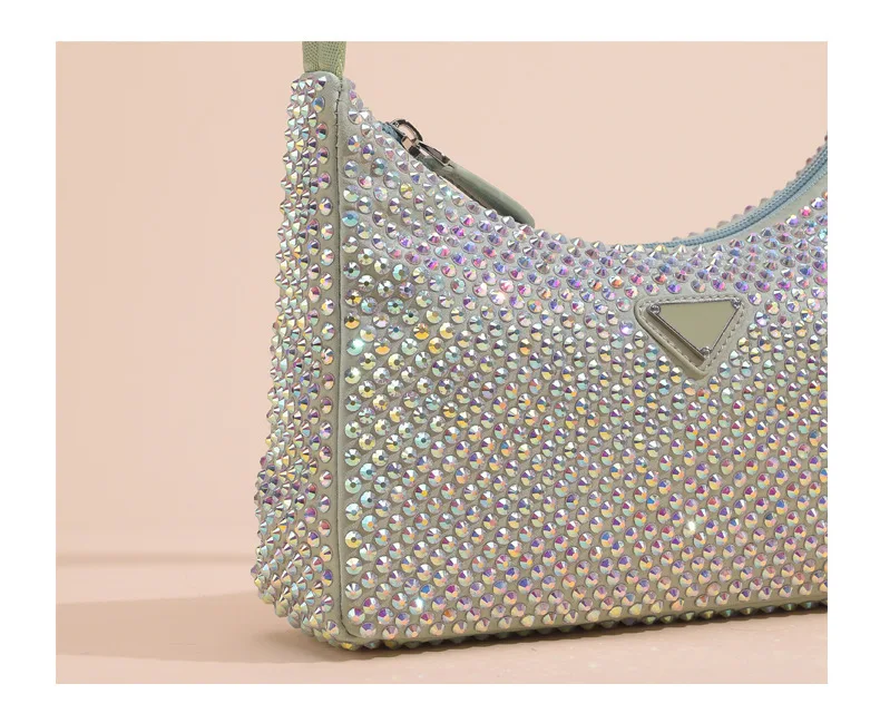 

Bag For Women New Fashion Shoulder Bag Rhinestone Ladies Womens Leather Canvas Underarm Bag Weave Flap Bag Square Crossbody bags
