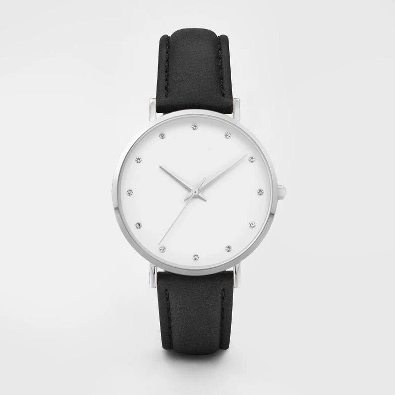 silver black Модный роскошный с кристаллами женские часы женские модные кварцевые часы из нержавеющей стали Relogio Feminino Montre Femme Relojes Mujer - Цвет: silver black
