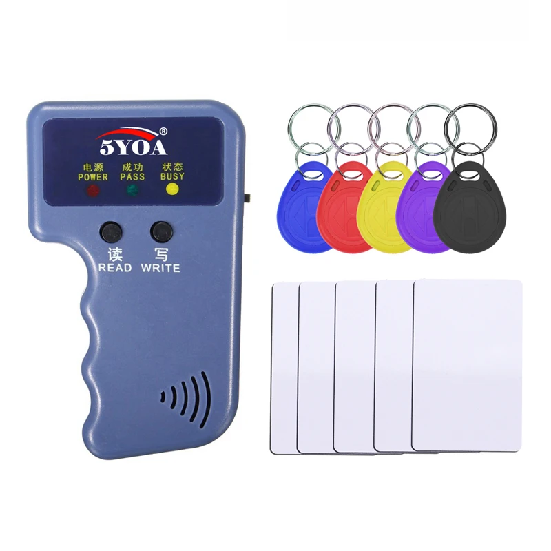 with 5Keys 5Cards Ручной 125 кГц EM4100 TK4100 RFID Копир писатель Дубликатор Программист считыватель EM4305 T5577 перезаписываемые ID брелки метки - Цвет: with 5Keys 5Cards