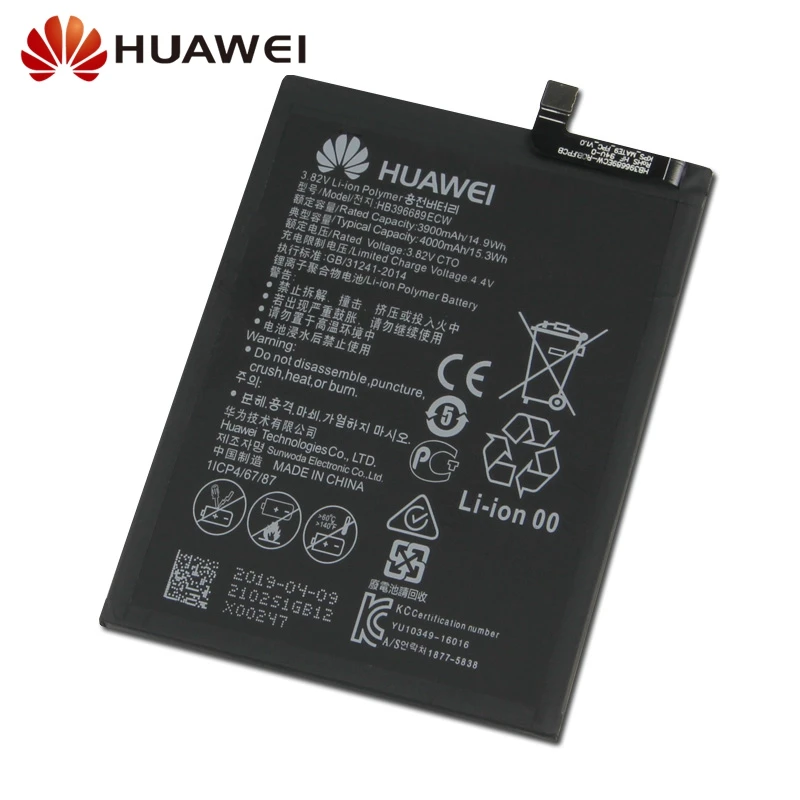Оригинальная сменная батарея HB396689ECW для huawei mate 9 mate 9 Pro Honor 8C аутентичная батарея для телефона 4000 мАч