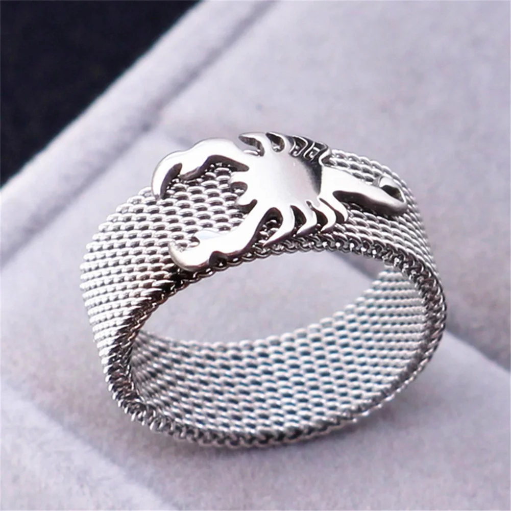 

for Men Exclusive Creationmen Noble Simple Titanium Steel 8mm Width Frosted Scorpion Ring Wholesale