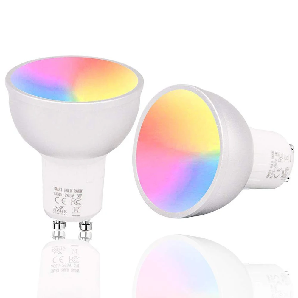 AC85-265V 6V Smart LED Light Bulb RGBW GU10 GU5.3 E27 WiFi Smart Lamp Cup Work With Alexa Google Home For Living Room Decoration