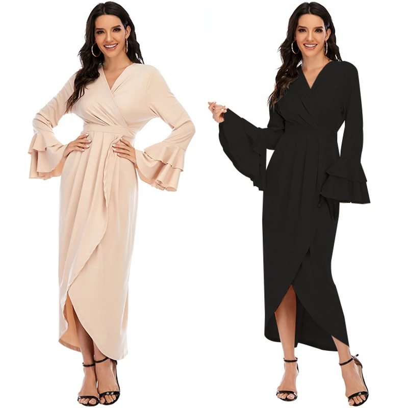 Европейский и американский стиль модное сексуальное платье с оборками женское