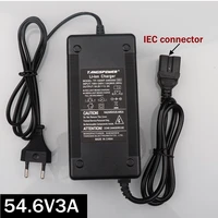13s 48v54 6v 3a lithium battery charger li ion battery pack charger 3 pin iec connnector