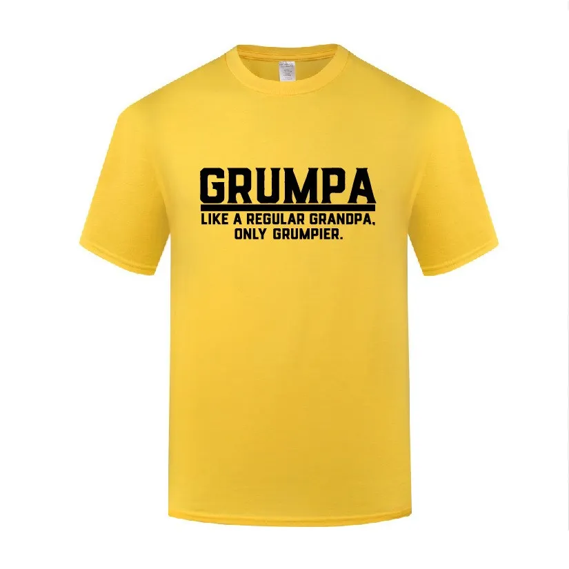 

Funny Grumpa Like A Regular Grandpa Grumpier Cotton T Shirt Graphic Men O-Neck Summer Short Sleeve Tshirts Tops Tees