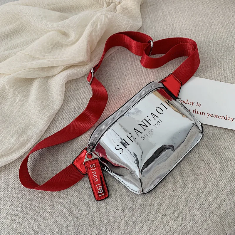 

Fashion Shiny Laser Chest Bag Women Messenger Bags Personality Women's Fanny Pack Waist Pack Lady Handbag Clutch Purse 2021 New