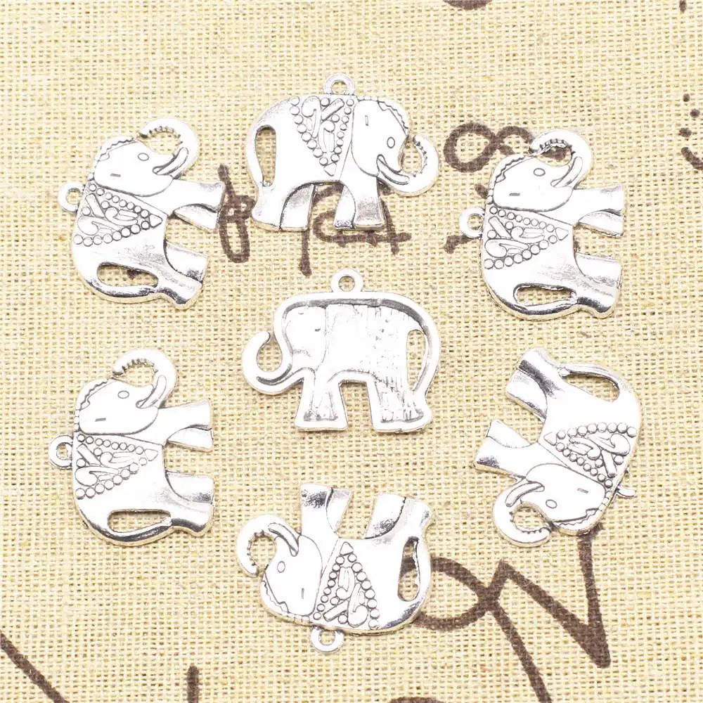

10 шт., подвески в виде слона, 22 х25 мм
