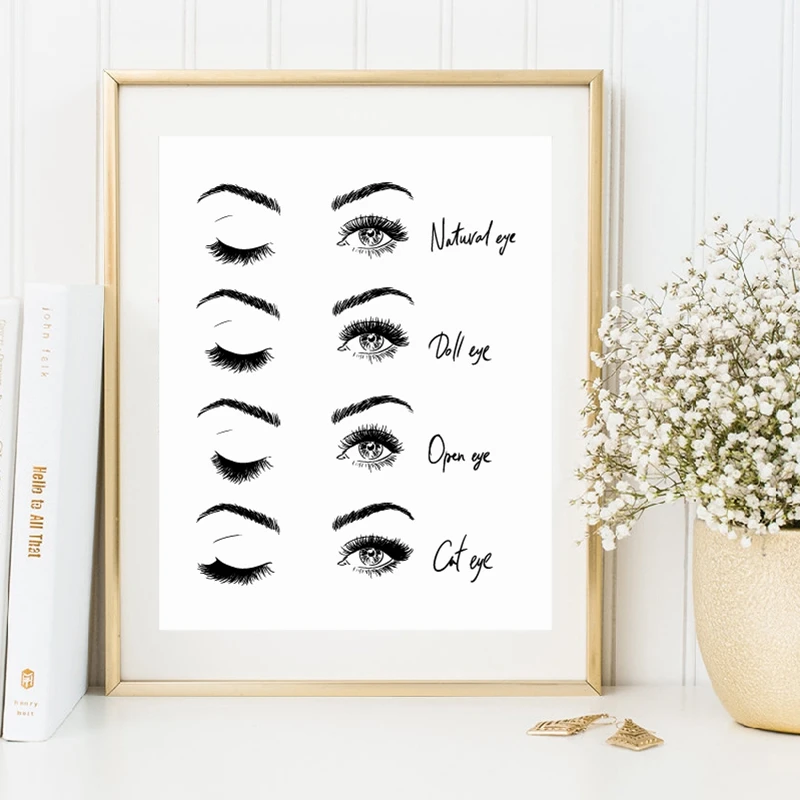 

Eyelash Wall Art Canvas Painting Posters and Prints Wall Pictures For Living Room Nordic Poster Wall Art Decoration Unframed